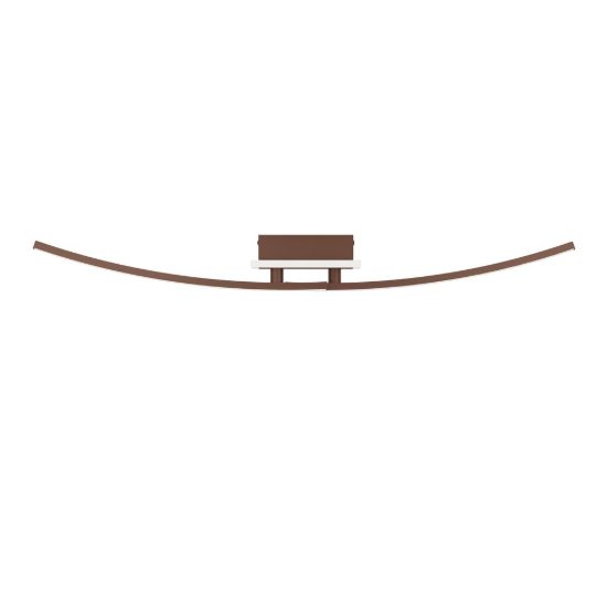 Eglo lungolago plafoniera led 12w 4000k 74cm moderna lineare con rosone quadrato bronzo
