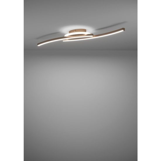 Eglo lungolago plafoniera led 12w 4000k 74cm moderna lineare con rosone rotondo bronzo