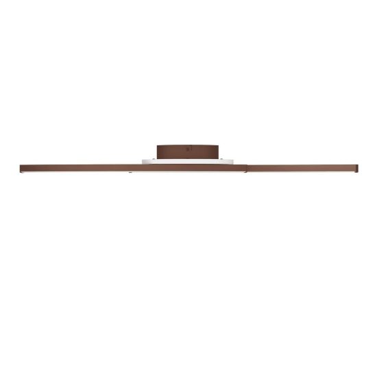 Eglo lungolago plafoniera led 12w 4000k 74cm moderna lineare con rosone rotondo bronzo