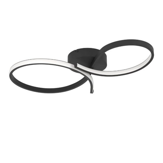 Eglo serpins plafoniera led 21w 3000k 60cm moderna spiroidale nera