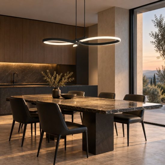 Eglo serpins lampadario a sospensione led 21w 3000k 66cm moderno spiroidale nero