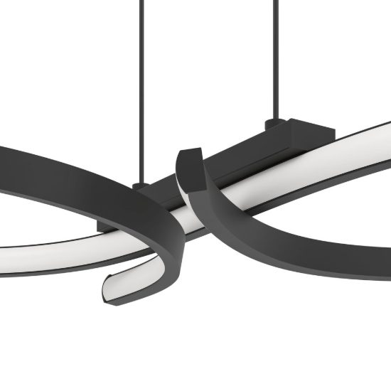 Eglo serpins lampadario a sospensione led 21w 3000k 66cm moderno spiroidale nero