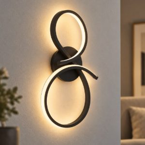 Eglo serpins applique led 11,4w 3000k 40cm moderna spiroidale nera