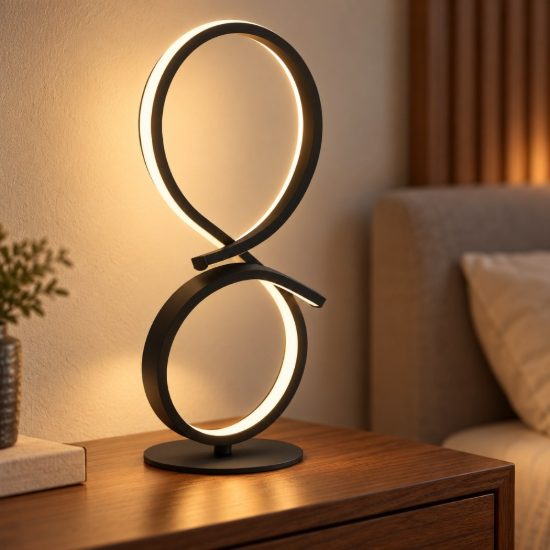 Eglo serpins lampada da tavolo led 11,4w 3000k 40,5cm moderna spiroidale nera