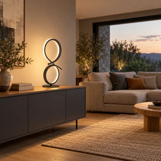 Eglo serpins lampada da tavolo led 11,4w 3000k 40,5cm moderna spiroidale nera