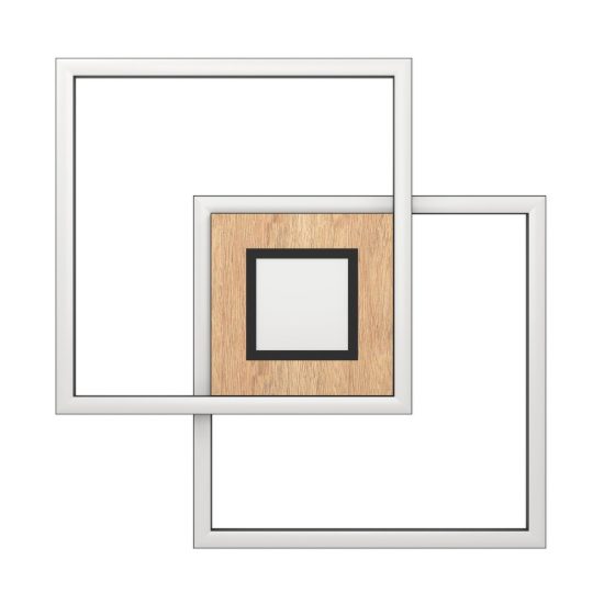 Eglo marinello plafoniera led 38,2w cct 2700k 6500k 48,5cm con telecomando per soggiorno moderna nera e marrone