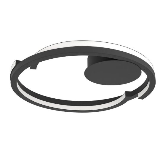 Eglo mezzomonte plafoniera led 40w cct 2700k 6500k 48cm con telecomando per camera da letto moderna nera