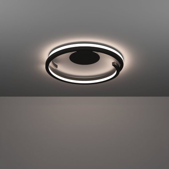 Eglo mezzomonte plafoniera led 40w cct 2700k 6500k 48cm con telecomando per camera da letto moderna nera