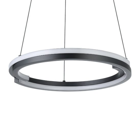 Eglo mezzomonte lampadario led 40w cct 2700k 6500k 48cm con telecomando per soggiorno moderno nero