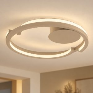 Eglo mezzomonte plafoniera led 40w cct 2700k 6500k 48cm con telecomando per camera da letto moderna sabbia