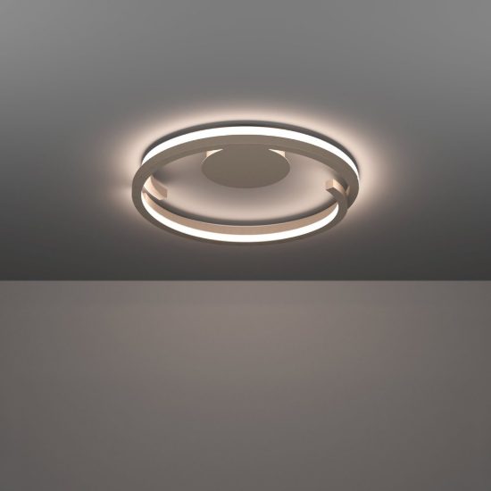 Eglo mezzomonte plafoniera led 40w cct 2700k 6500k 48cm con telecomando per camera da letto moderna sabbia