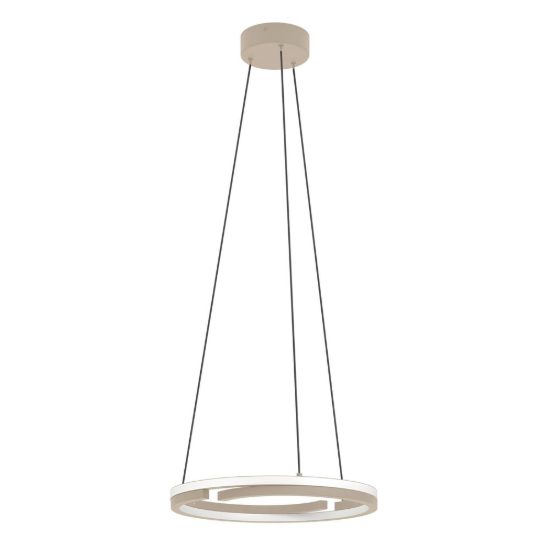 Eglo mezzomonte lampadario led 40w cct 2700k 6500k 48cm con telecomando per soggiorno moderno sabbia