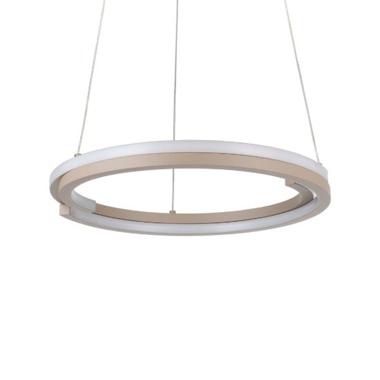 Eglo mezzomonte lampadario led 40w cct 2700k 6500k 48cm con telecomando per soggiorno moderno sabbia