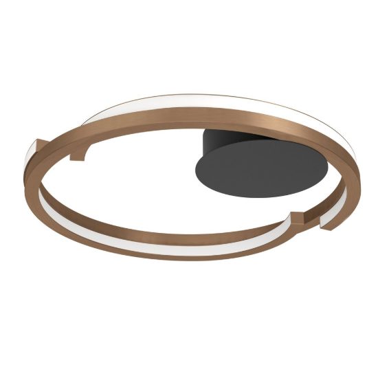 Eglo mezzomonte plafoniera led 40w cct 2700k 6500k 48cm con telecomando per camera da letto moderna bronzo e nero