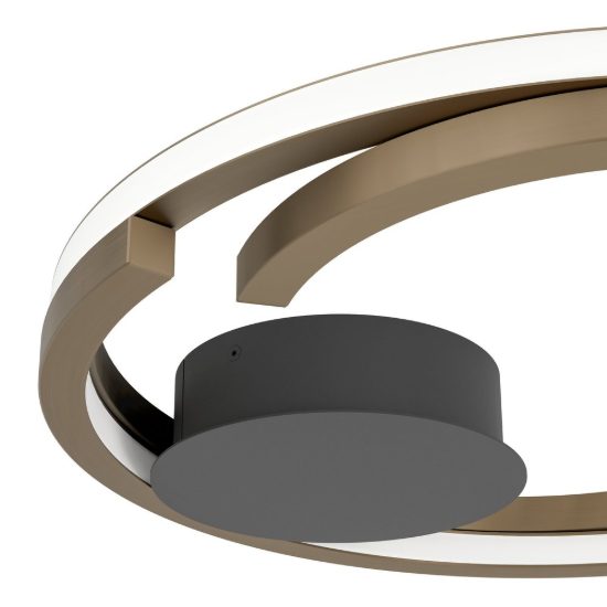 Eglo mezzomonte plafoniera led 40w cct 2700k 6500k 48cm con telecomando per camera da letto moderna bronzo e nero