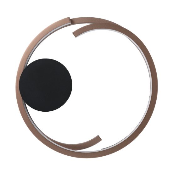 Eglo mezzomonte plafoniera led 40w cct 2700k 6500k 48cm con telecomando per camera da letto moderna bronzo e nero
