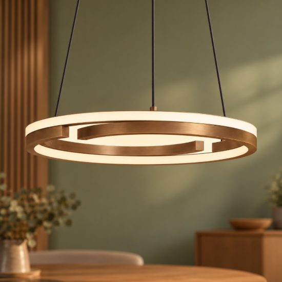 Eglo mezzomonte lampadario led 40w cct 2700k 6500k 48cm con telecomando per soggiorno moderno bronzo e nero