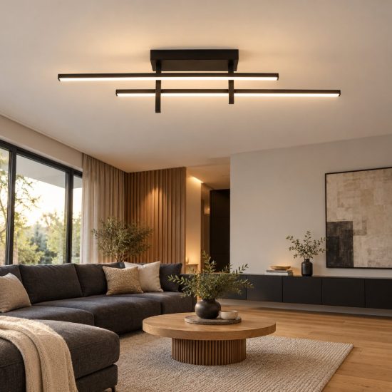 Eglo trepiliano plafoniera led 20w 3000k 78,5cm moderna lineare nera