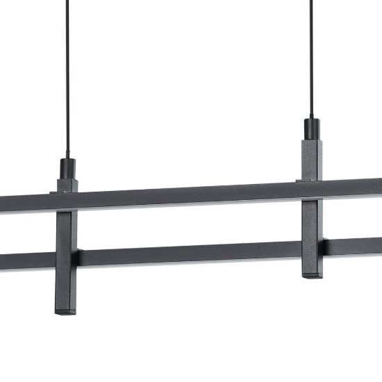 Eglo trepiliano lampadario a sospensione led 20w 3000k 110cm moderno lineare nero