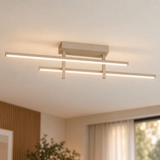 Eglo trepiliano plafoniera led 20w 3000k 78,5cm moderna lineare sabbia
