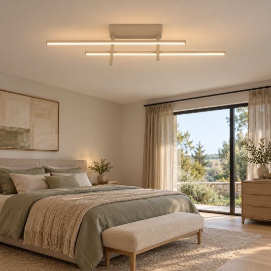 Eglo trepiliano plafoniera led 20w 3000k 78,5cm moderna lineare sabbia