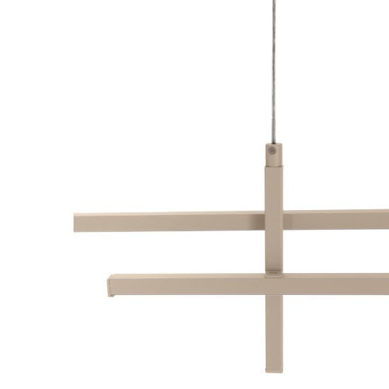 Eglo trepiliano lampadario a sospensione led 20w 3000k 110cm moderno lineare sabbia