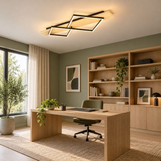 Eglo boyal plafoniera led 28w 3000k 78cm per soggiorno moderna 2 luci nero e marrone