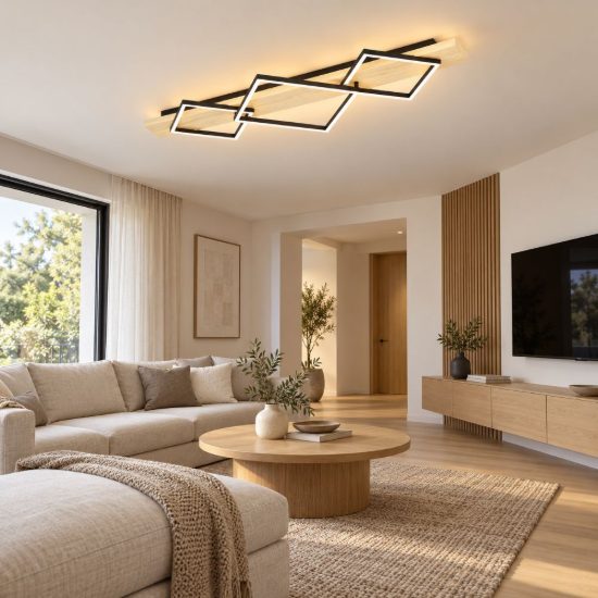 Eglo boyal plafoniera led 42w 3000k 101cm per soggiorno moderna 3 luci nero e marrone