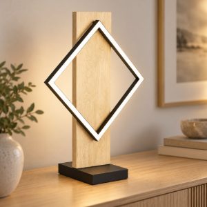 Eglo boyal lampada da tavolo led 13w 3000k 42,5cm per soggiorno moderna nero e marrone