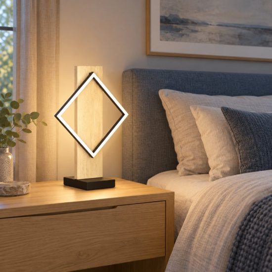 Eglo boyal lampada da tavolo led 13w 3000k 42,5cm per soggiorno moderna nero e marrone