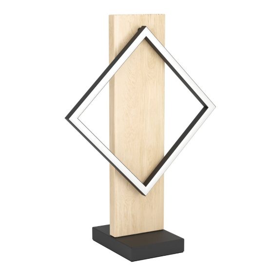 Eglo boyal lampada da tavolo led 13w 3000k 42,5cm per soggiorno moderna nero e marrone