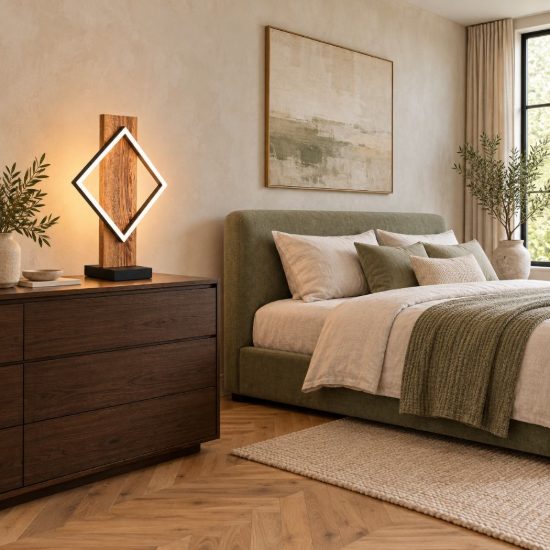 Eglo boyal lampada da tavolo led 13w 3000k 42,5cm per soggiorno rustica nero e marrone rustico