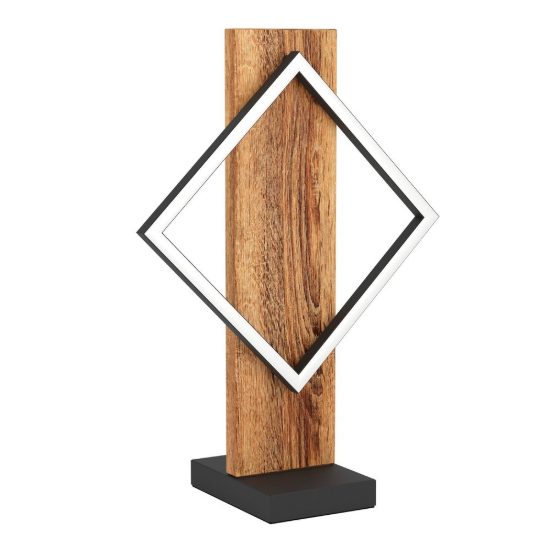 Eglo boyal lampada da tavolo led 13w 3000k 42,5cm per soggiorno rustica nero e marrone rustico