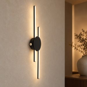 Eglo venticello plafoniera led 20,91w 3000k 75cm moderna lineare nera
