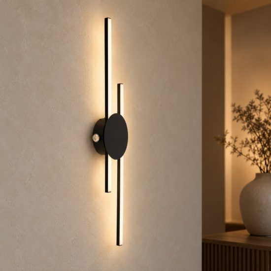 Eglo venticello plafoniera led 20,91w 3000k 75cm moderna lineare nera