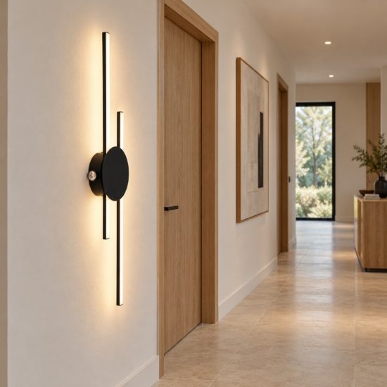 Eglo venticello plafoniera led 20,91w 3000k 75cm moderna lineare nera