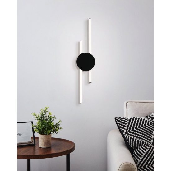 Eglo venticello plafoniera led 20,91w 3000k 75cm moderna lineare nera