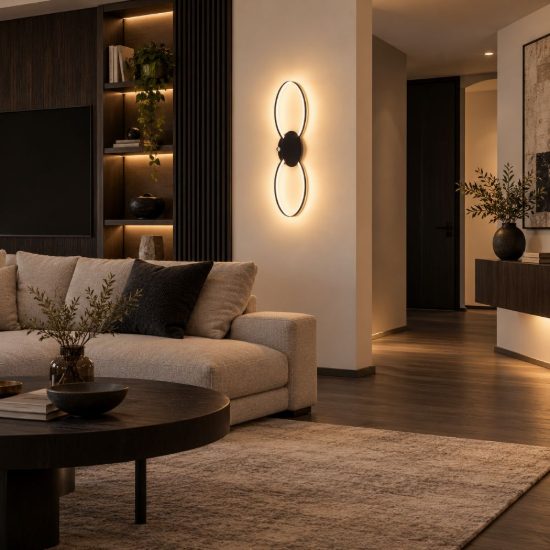 Eglo venticello 1 plafoniera led 20,91w 3000k 66cm moderna due anelli nera