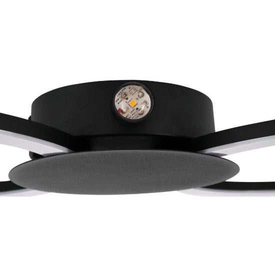 Eglo venticello 1 plafoniera led 20,91w 3000k 66cm moderna due anelli nera