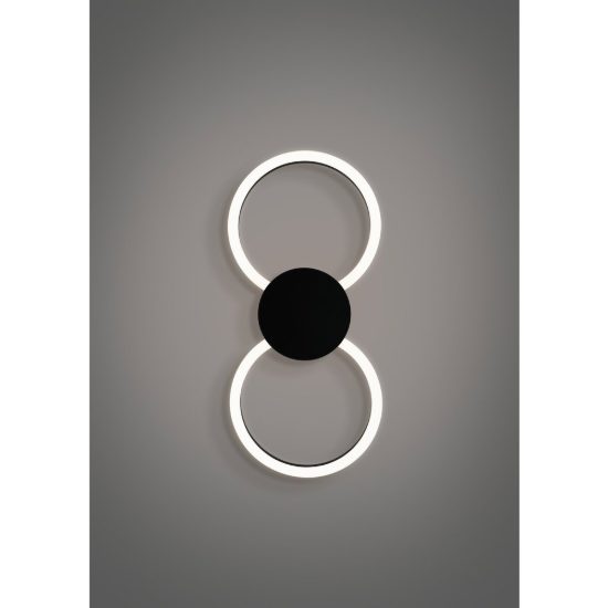 Eglo venticello 1 plafoniera led 20,91w 3000k 66cm moderna due anelli nera