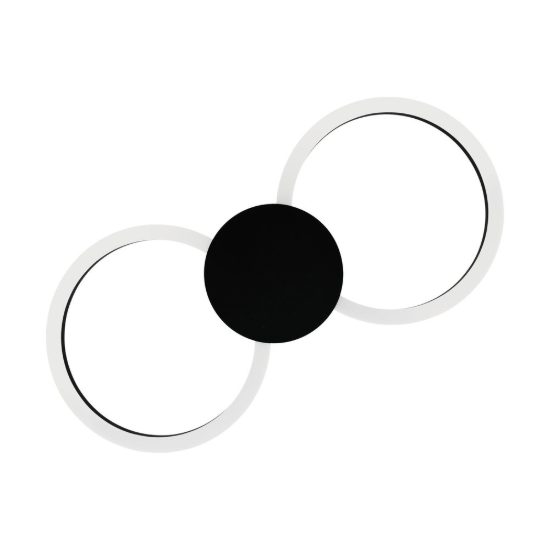 Eglo venticello 1 plafoniera led 20,91w 3000k 66cm moderna due anelli nera