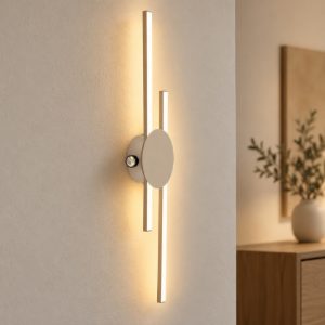 Eglo venticello plafoniera led 20,91w 3000k 75cm moderna lineare sabbia