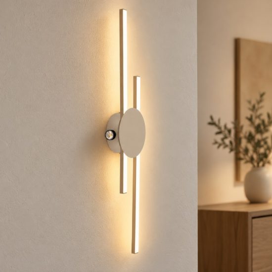 Eglo venticello plafoniera led 20,91w 3000k 75cm moderna lineare sabbia