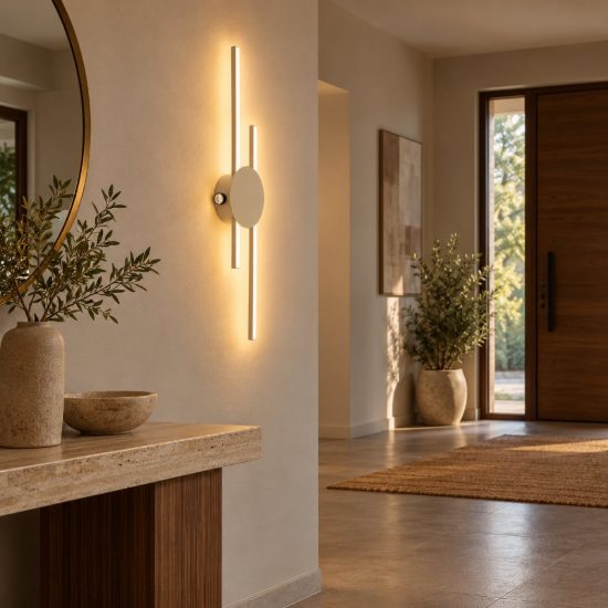 Eglo venticello plafoniera led 20,91w 3000k 75cm moderna lineare sabbia