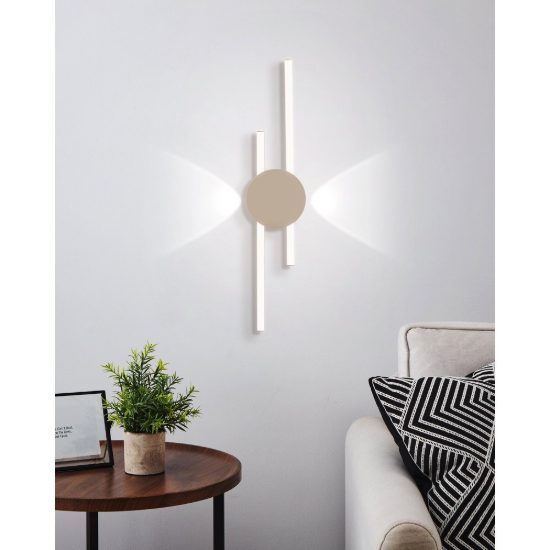 Eglo venticello plafoniera led 20,91w 3000k 75cm moderna lineare sabbia