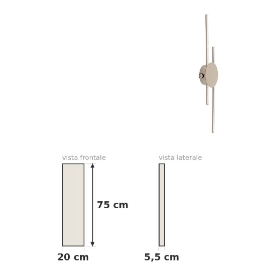 Eglo venticello plafoniera led 20,91w 3000k 75cm moderna lineare sabbia