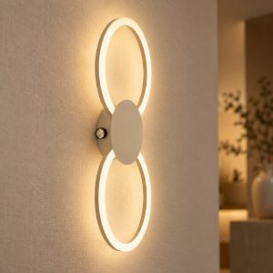 Eglo venticello 1 plafoniera led 20,91w 3000k 66cm moderna due anelli sabbia