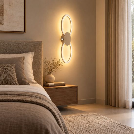 Eglo venticello 1 plafoniera led 20,91w 3000k 66cm moderna due anelli sabbia
