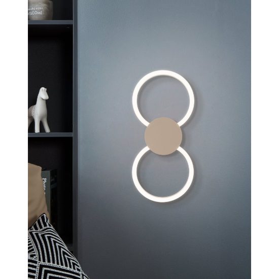 Eglo venticello 1 plafoniera led 20,91w 3000k 66cm moderna due anelli sabbia