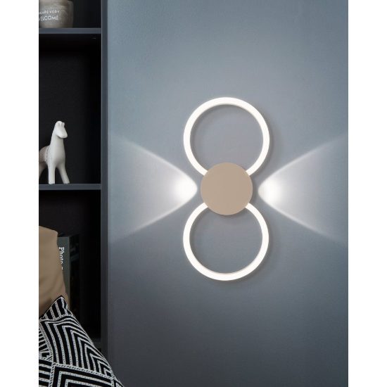 Eglo venticello 1 plafoniera led 20,91w 3000k 66cm moderna due anelli sabbia